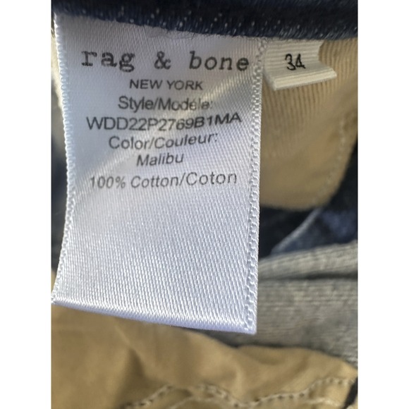 Rag & Bone Rosa Mid-Rise Boyfriend Jeans in Malibu Blue Denim Button Fly Size 34 - Picture 9 of 16